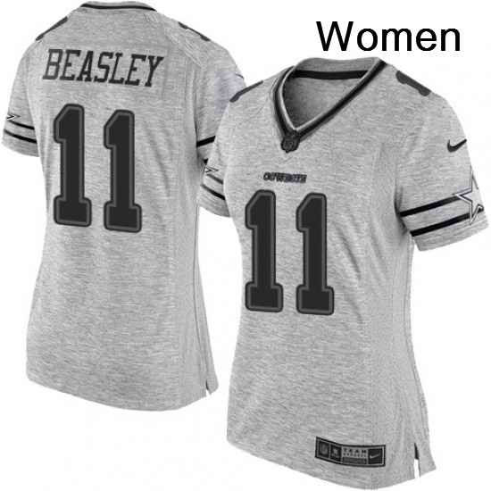 Womens Nike Dallas Cowboys 11 Cole Beasley Limited Gray Gridiron II NFL Jersey